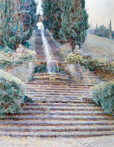 Der Wasserfall bei Villa Cicogna, Italien 1901