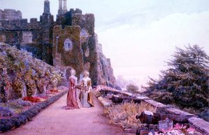 Die Terrasse am Berkeley Castle, Gloucestershire von George Samuel Elgood