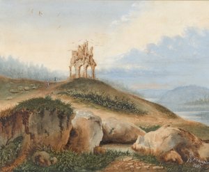 Landschaft mit einem fantastischen Schloss, 1865