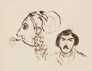 Selbstporträt mit Porträt von Delacroix