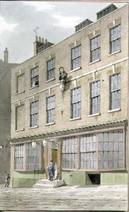 Griechisches Kaffeehaus, Devereaux Court, 1809 von George Shepherd