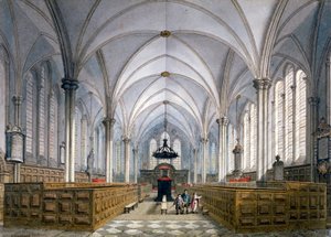 Innenansicht der Temple Church, London, 1811 von George Shepherd