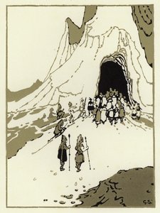 Die Leute machten sich auf, die Riesen zu finden, bald kamen sie zu ihrer Höhle von George Sheringham