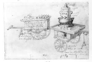 Ingwerbier- und heißer Holunderweinstand in Holborn, 1842 von George Snr Scharf