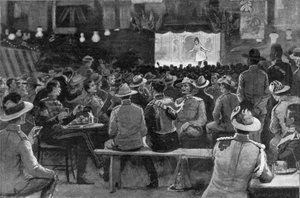 Die Unterhaltung der Kolonialen durch die Royal Horse Guards in den Albany Street Barracks, Illustration aus 