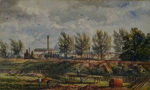Schneiden der Great Northern Rail bei Kings Cross, eine Skizze aus der Natur