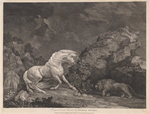 Ein Pferd erschreckt durch einen Löwen von George Stubbs
