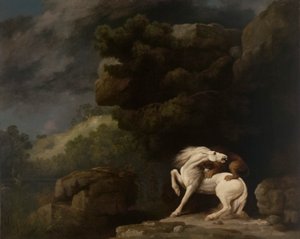 Ein Löwe greift ein Pferd an von George Stubbs