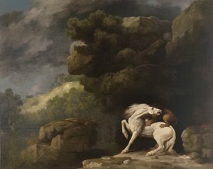 Ein Löwe greift ein Pferd an von George Stubbs