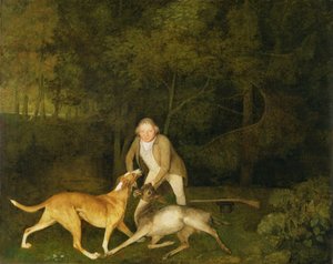 Freeman, der Wildhüter des Earl of Clarendon, mit einem sterbenden Reh und einem Hund