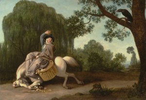 Die Bäuerin und der Rabe von George Stubbs