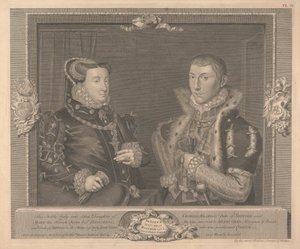 Frances Grey (geb. Brandon), Herzogin von Suffolk und ihr Ehemann Adrian Strokes von George Vertue