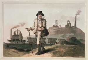 Blenkinsop-Lokomotive in der Middleton-Kohlengrube bei Leeds, graviert von Robert und Daniel Havell, 1814 von George Walker