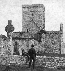 Ruinen der Kathedrale und St. Martins Kreuz, Iona, Argyll und Bute, Schottland, Ende des 19. Jahrhunderts
