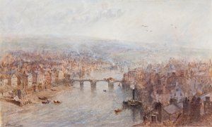 Whitby und der Fluss Esk an einem grauen Tag