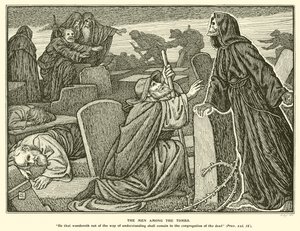 Die Männer unter den Gräbern (Gravur) von George Woolliscroft Rhead