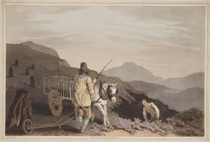 Der Torfkarren, aus The Costume of Yorkshire, graviert von Robert Havell, 1814 von George after Walker