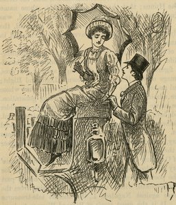 Flirten. Illustration von George du Maurier, veröffentlicht 1882