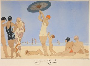 Am Lido. Menschen am Strand
