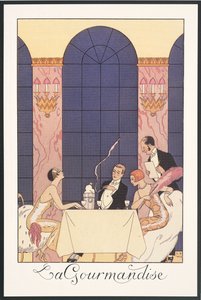 Falbalas et Fanfreluches, Almanach für 1925: "La gourmandise", von George Barbier, Druck