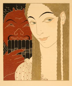 La Lettre, Illustration aus Les Chansons de Bilitis, von Pierre Louys, veröffentlicht 1922 von Georges Barbier