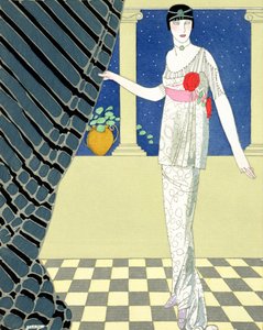 Meine Gäste sind nicht angekommen, Illustration einer Frau in einem Kleid von Redfern
