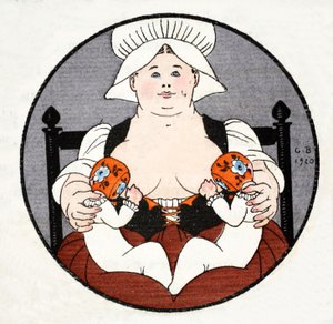 Die Amme mit Zwillingen von Georges Barbier