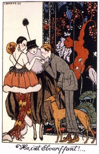 Handkuss, Eleganznacht in Paris, Gravur 1917