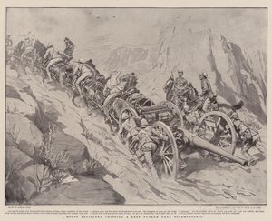 Pferdeartillerie überquert einen tiefen Nullah in der Nähe von Bloemfontein von Georges Bertin Scott