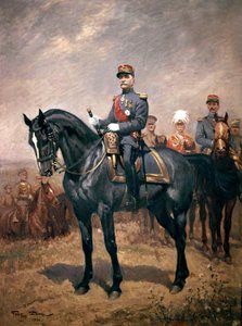 Porträt von Marschall Ferdinand Foch auf Pferd von Georges Bertin Scott