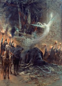 Beerdigung von Victor Hugo: die Totenwache unter dem Triumphbogen, 1885