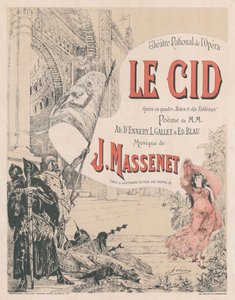 Plakat zur Premiere der Oper Le Cid von Jules Massenet, 1885