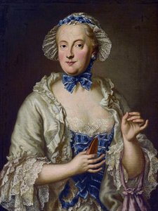 Maria Anna Sophia von Sachsen, Kurfürstin von Bayern (1728-1797) mit einer Spule