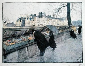 Bouquinisten entlang des linken Seineufers in der Nähe der Pont-Neuf, Paris