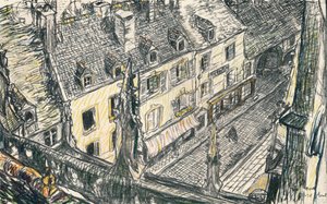 Eine Straße in Valogne, ca. 1911 von Georges Dupuis