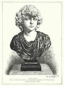 Büste des italienischen Architekten und Malers Giotto als Kind, von dem französischen Bildhauer Emile Soldi von Georges Ernest Profit