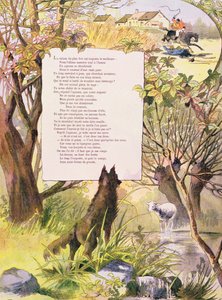 Der Wolf und das Lamm, aus Fabeln von Jean de La Fontaine (1621-95) von Georges Fraipont