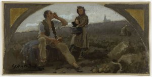 Skizze für den Speisesaal des Hôtel de Ville de Paris: Die Kartoffel, ca. 1893