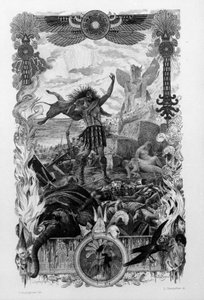 Illustration von Georges Antoine Rochegrosse (1859-1938) für den Roman „Salammbo“ von Gustave Flaubert, der den Söldnerkrieg zur Zeit des ersten Punischen Krieges (246-241 v. Chr.) zwischen Römern und Karthagern als Rahmen nimmt von Georges Marie Rochegrosse