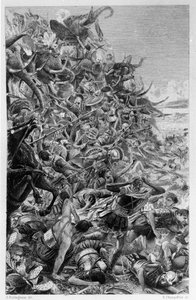 Illustration von Georges Antoine Rochegrosse (1859-1938) für den Roman „Salammbo“ von Gustave Flaubert, der den Söldnerkrieg zur Zeit des ersten Punischen Krieges (246-241 v. Chr.) zwischen Römern und Karthagern als Rahmen nimmt von Georges Marie Rochegrosse