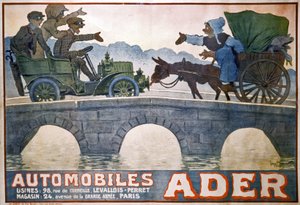 Konflikt zwischen Kutsche und Auto, ca. 1910 von Georges Meunier
