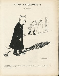 Illustration von Georges Meunier (1869-1934) in Le Panache, royalistische illustrierte Zeitschrift, 20/01/04 - Royalismus, Religion Glaube - Combes Emile, Teufel - Vermenschlichung von Georges Meunier