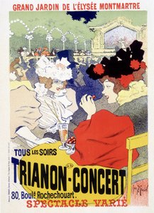 Trianon-Konzert, tägliche Show im großen Garten des Elysee Montmartre (Elysee-Montmartre) in Paris. Plakat von Georges Meunier.