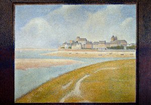 Blick auf Le Crotoy von stromaufwärts von Georges Pierre Seurat