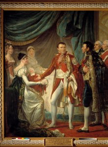 Kaiser Napoleon I. stellt seinem Sohn, dem König von Rom, die Würdenträger des Reiches am 20.03.1811 in Anwesenheit der Kaiserin Marie Louise vor von Georges Rouget