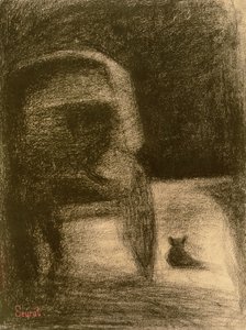 Kutsche und Hund, ca. 1882-84 von Georges Seurat