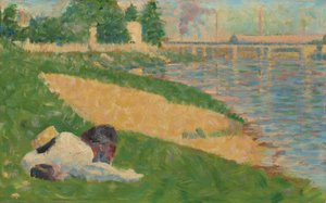 Die Seine mit Kleidung am Ufer (Studie für "Badegäste in Asnières")