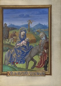 Die Flucht nach Ägypten aus einem Stundenbuch Ms. 48 fol. 67, ca. 1480-90 von Georges Trubert