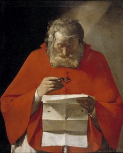 Der heilige Hieronymus liest einen Brief