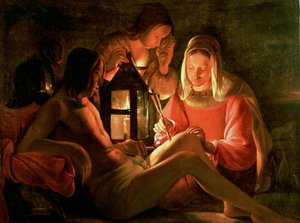 Der heilige Sebastian von der heiligen Frau gepflegt von Georges de La Tour